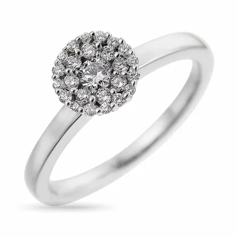 rund diamant ring i 14 karat hvidguld 0,11 ct 0,192 ct