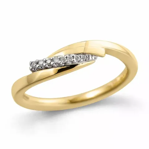 diamant ring i 14 karat guld.- og hvidguld 0,038 ct