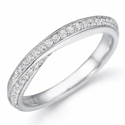 diamant diamantring i 14 karat hvidguld 0,35 ct