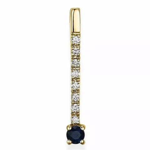 Trendy safir diamantvedhæng i 14 karat guld 0,07 ct 0,14 ct