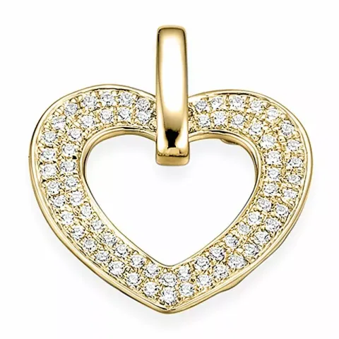 diamant hjertevedhæng i 14 karat guld 0,502 ct