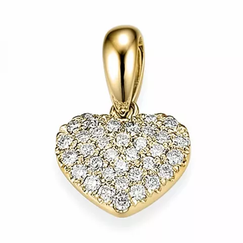 hjerte diamant vedhæng i 14 karat guld 0,25 ct