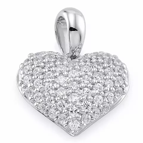 hjerte diamantvedhæng i 14 karat hvidguld 0,35 ct