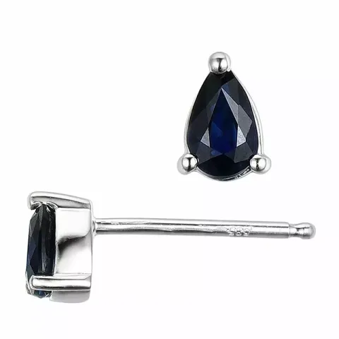 2 x 0,28 ct smykke safir ørestikker i 14 karat hvidguld med safir