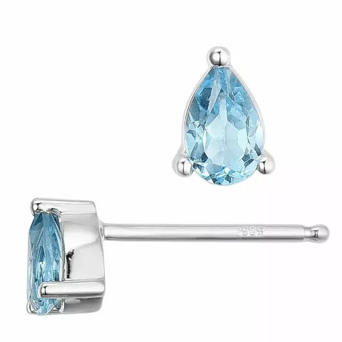 2 x 0,25 ct smykke topas ørestikker i 14 karat hvidguld med topas