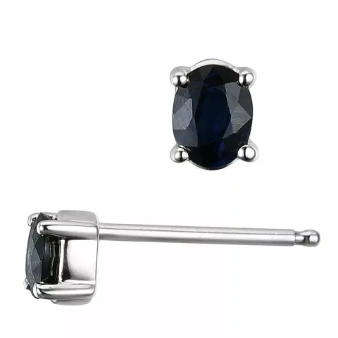2 x 0,25 ct smykke safir ørestikker i 14 karat hvidguld med safir