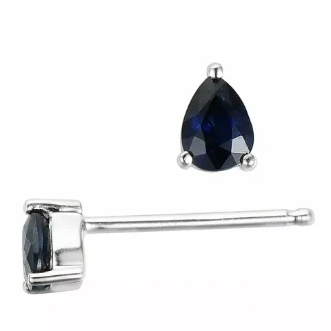 2 x 0,22 ct safir ørestikker i 14 karat hvidguld med safir