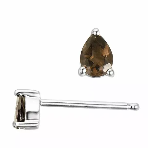 2 x 0,15 ct dråbe kvarts ørestikker i 14 karat hvidguld med kvarts