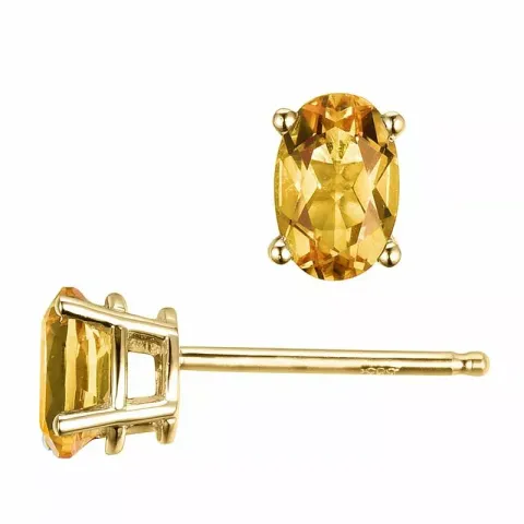 2 x 0,45 ct gule citrin ørestikker i 14 karat guld med citrin