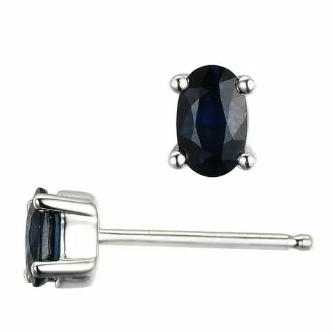 2 x 0,35 ct safir ørestikker i 14 karat hvidguld med safir