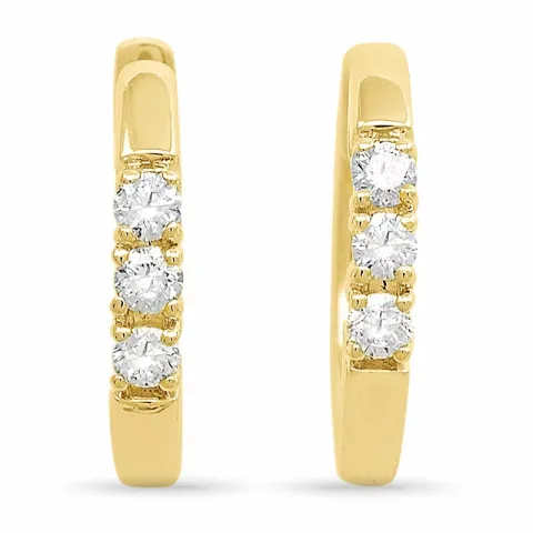 14 mm diamant creoler i 14 karat guld med diamanter