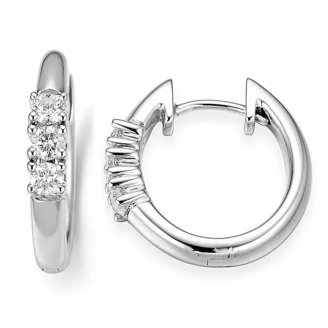 16 mm diamant creoler i 14 karat hvidguld med diamant