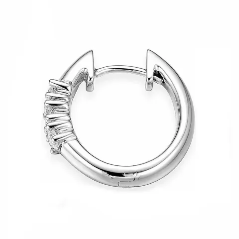 1/2 par 16 mm diamant creoler i 14 karat hvidguld med diamant 