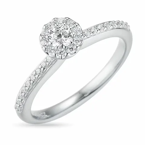 rund diamant hvidgulds ring i 14 karat hvidguld 0,15 ct 0,188 ct