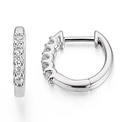 13 mm diamant creoler i 14 karat hvidguld med diamant