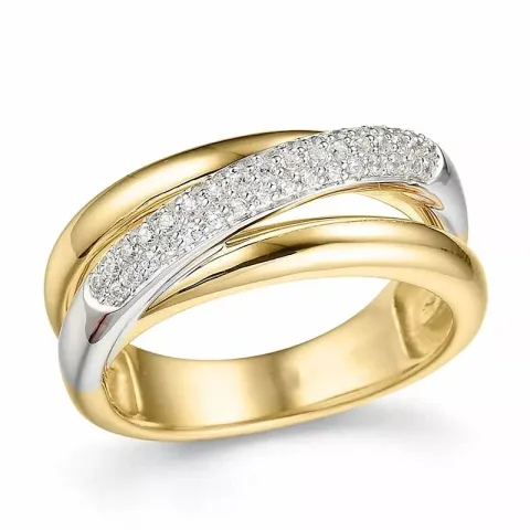 diamant ring i 14 karat guld.- og hvidguld 0,27 ct