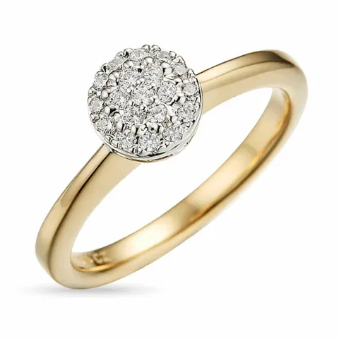 rund diamant ring i 14 karat guld.- og hvidguld 0,161 ct