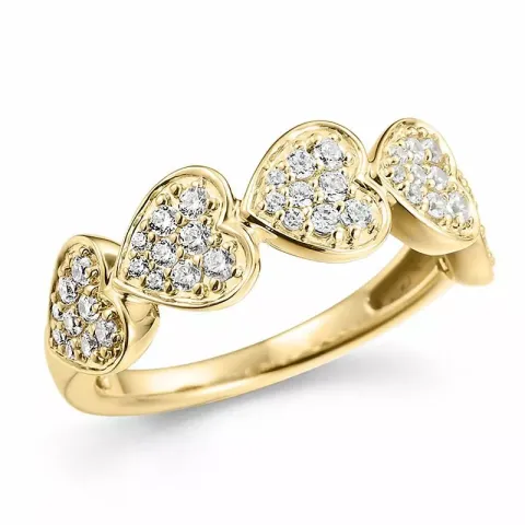 bred diamant hjertering i 14 karat guld 0,48 ct