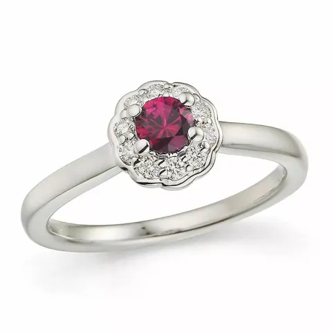 rubin ring i 14 karat hvidguld 0,14 ct 