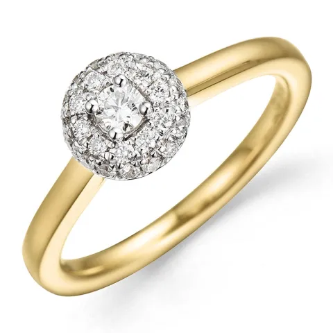 diamantring i 14 karat guld 0,08 ct 0,19 ct