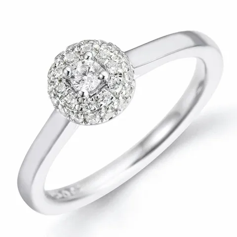 diamantring i 14 karat hvidguld 0,27 ct