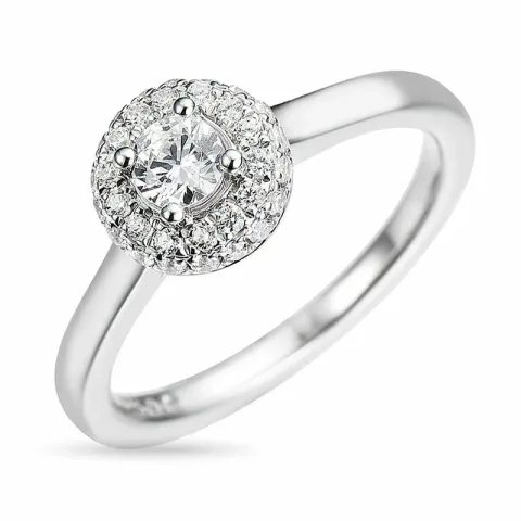 diamantring i 14 karat hvidguld 0,26 ct 0,24 ct