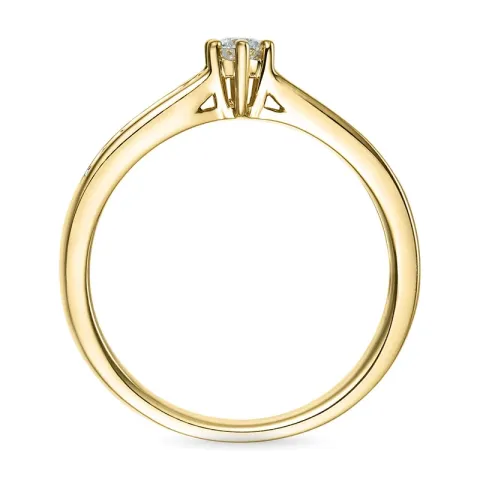 hvid diamant guld ring i 14 karat guld 0,14 ct 0,08 ct