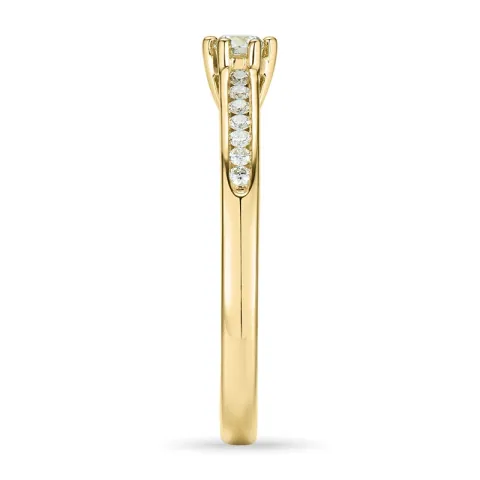 hvid diamant guld ring i 14 karat guld 0,14 ct 0,08 ct