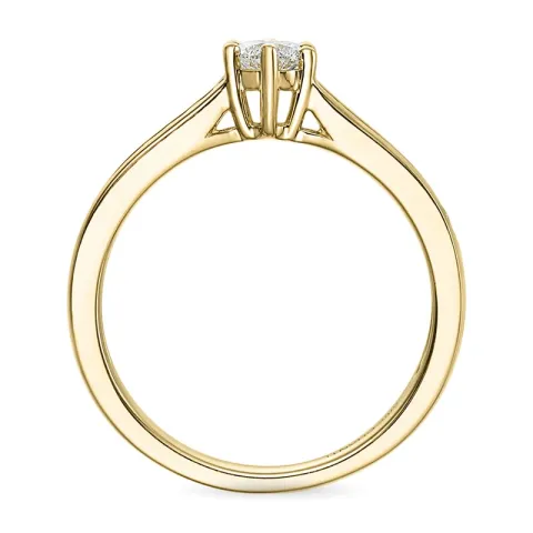Diamant guld ring i 14 karat guld 0,31 ct 0,20 ct