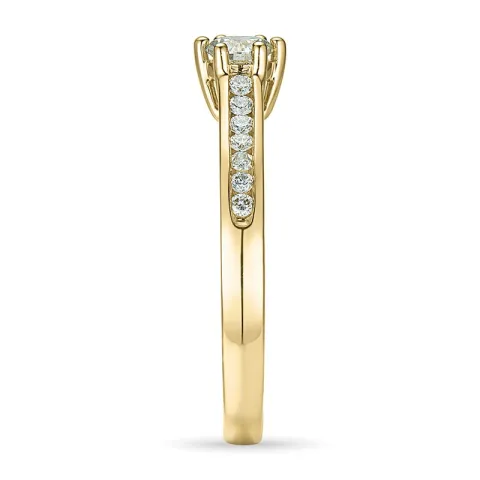 Diamant guld ring i 14 karat guld 0,31 ct 0,20 ct