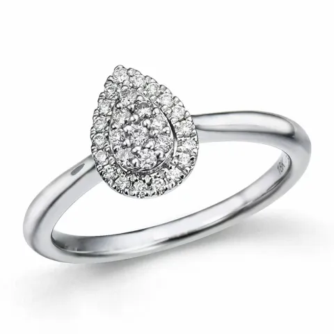 Kollektionsprøve diamantring i 14 karat hvidguld 0,18 ct