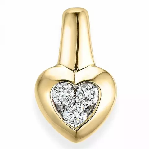 hjerte diamantvedhæng i 14 karat guld.- og hvidguld 0,17 ct