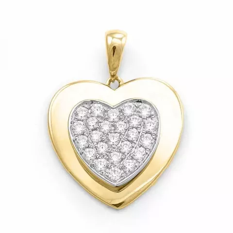 hjerte diamantvedhæng i 14 karat guld.- og hvidguld 0,53 ct