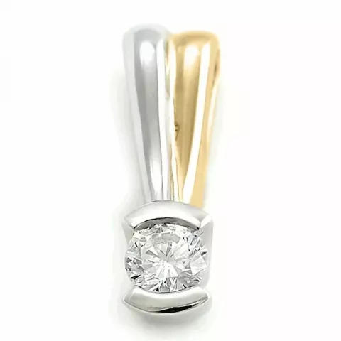 diamantvedhæng i 14 karat hvidguld 0,10 ct