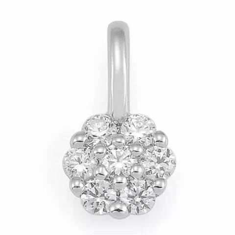 Rundt diamant vedhæng i 14 karat hvidguld 0,154 ct