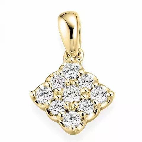 firkantet diamant vedhæng i 14 karat guld 0,252 ct