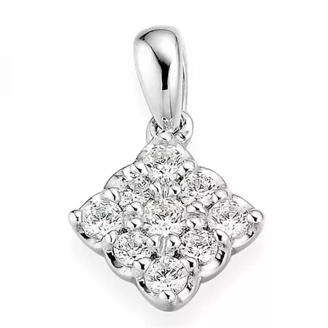 firkantet diamant vedhæng i 14 karat hvidguld 0,252 ct