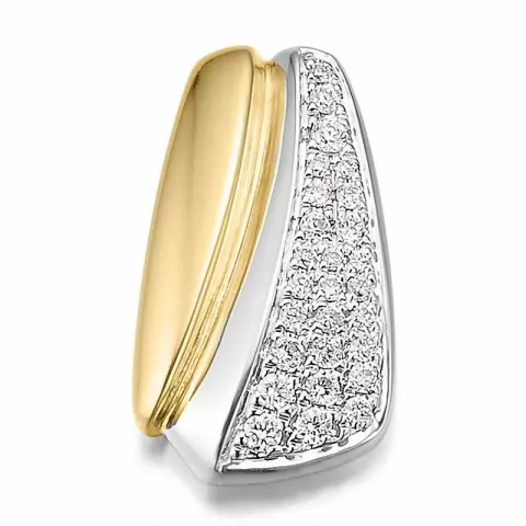Diamant vedhæng i 14 karat guld.- og hvidguld 0,194 ct