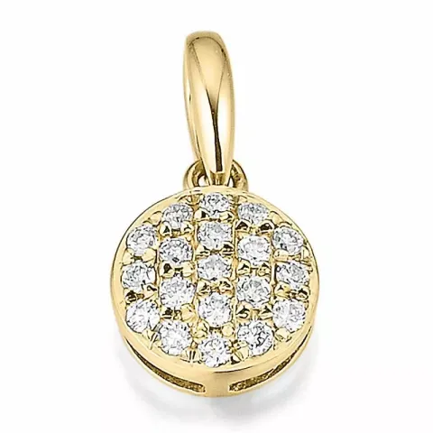 rundt diamant vedhæng i 14 karat guld 0,133 ct