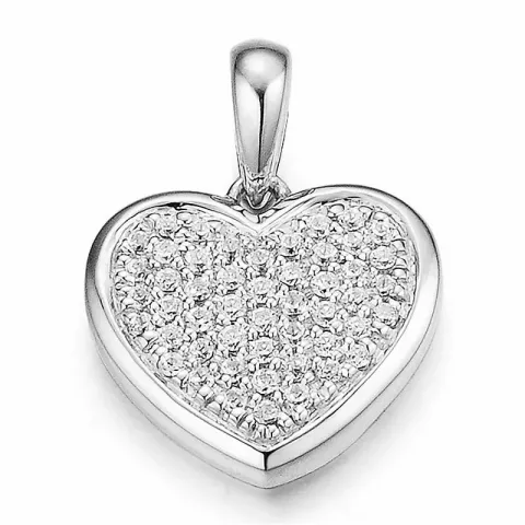 hjerte diamant vedhæng i 14 karat hvidguld 0,22 ct