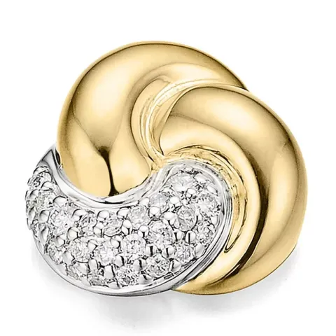 diamant vedhæng i 14 karat guld.- og hvidguld 0,136 ct