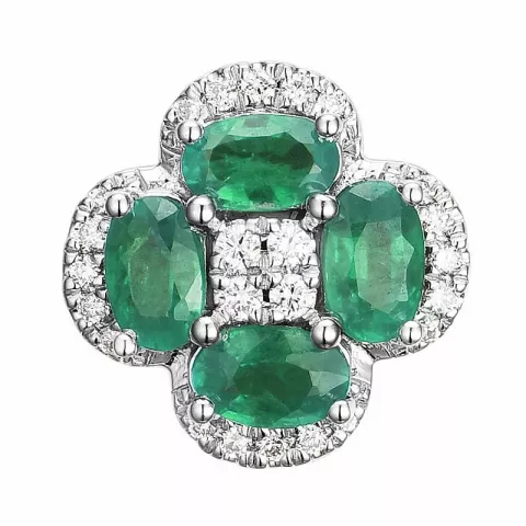 smaragd diamantvedhæng i 14 karat hvidguld 0,13 ct 1,0 ct