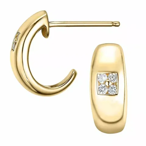 diamant halvcreoler i 14 karat guld med diamant 