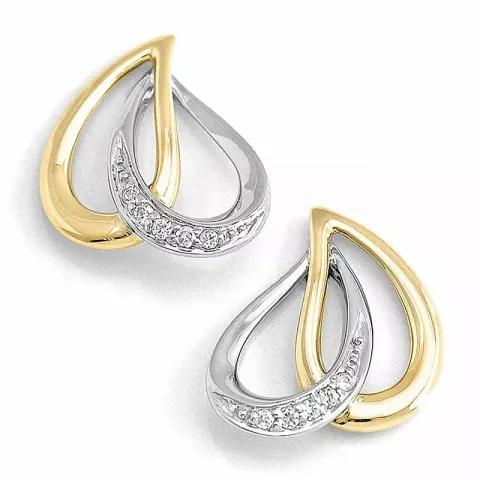dråbe diamantøreringe i 14 karat hvidguld med diamant