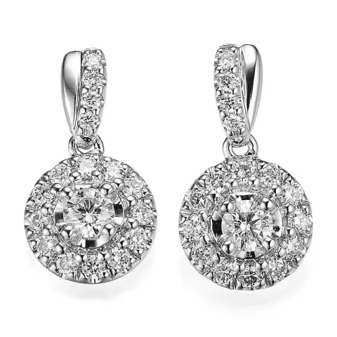 Ægte diamant ørestikker i 14 karat hvidguld med diamanter
