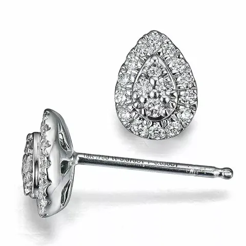 Dråbe brillantøreringe i 14 karat hvidguld med diamanter