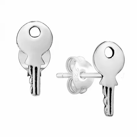 Små nøgle ørestikker i sølv