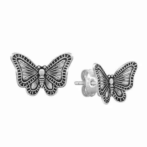 sommerfugle ørestikker i sølv