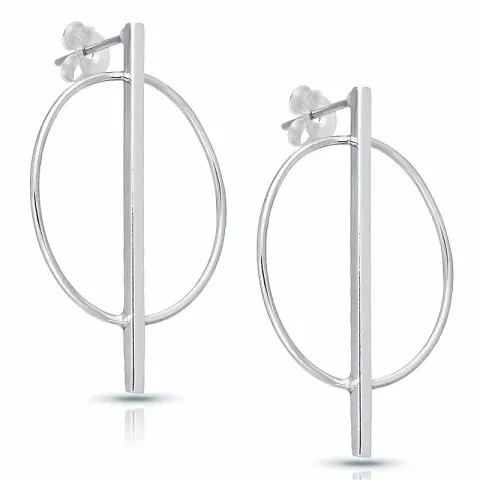 Abstrakte runde øreringe i sølv