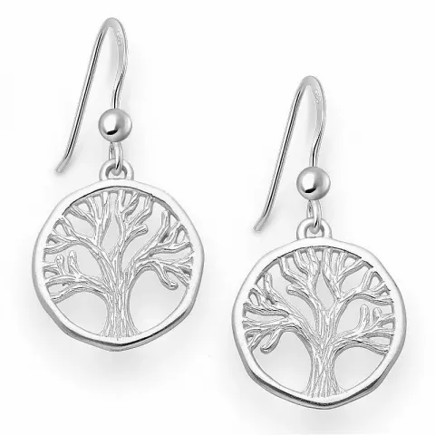 Lange livets træ øreringe i sølv